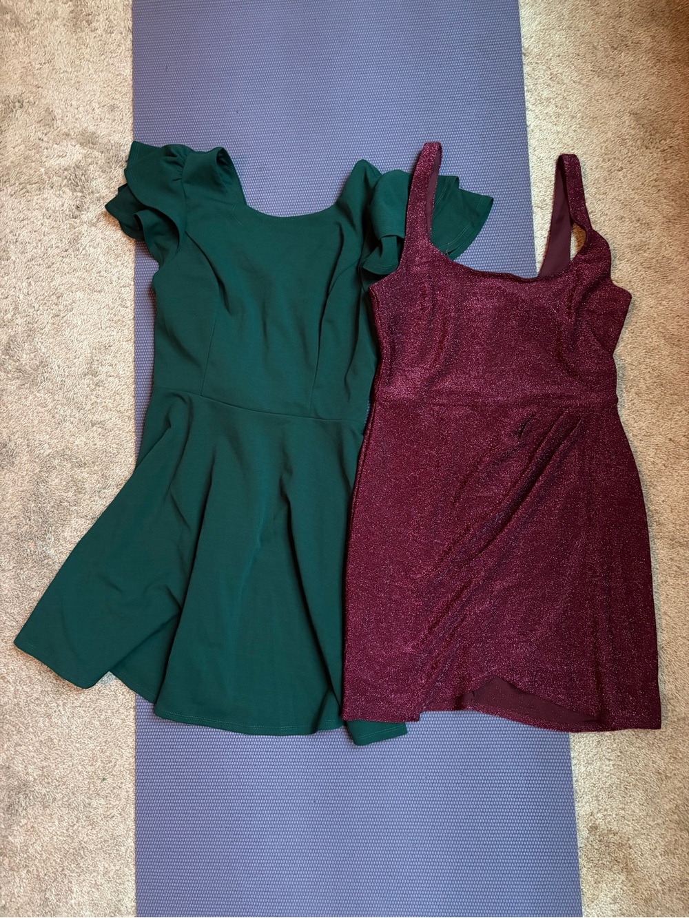 Francesca’s Medium Cocktail Dresses Green and Sparkly Red